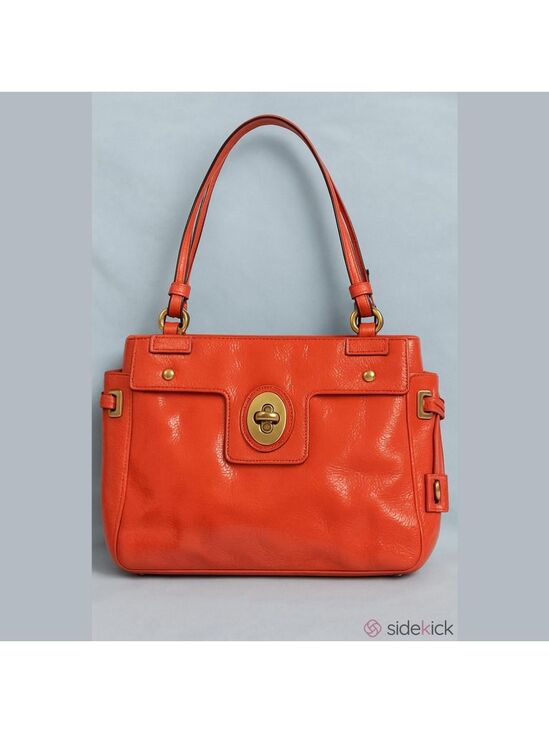 Coach Handbags - Coach Peyton Patent Leather Turnkey Satchel Carryall Coral handbag purse